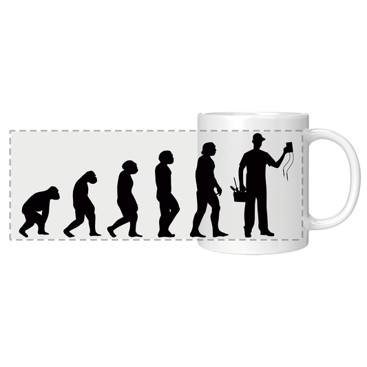 Elektroniker Tasse - Evolution des Elektronikers (Elektronikerin, Geschenk)