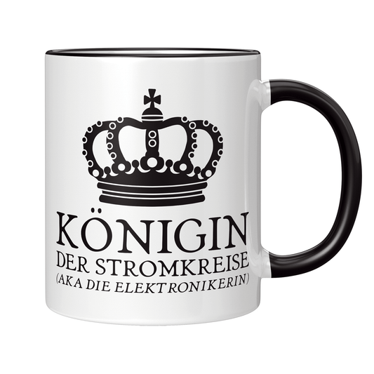 Elektroniker Tasse - Königin der Stromkreise aka die Elektronikerin (Elektronik, Geschenk)
