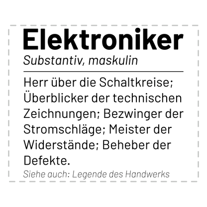 Elektroniker Tasse - Wörterbuch "Elektroniker" (Elektronikerin, Geschenk)