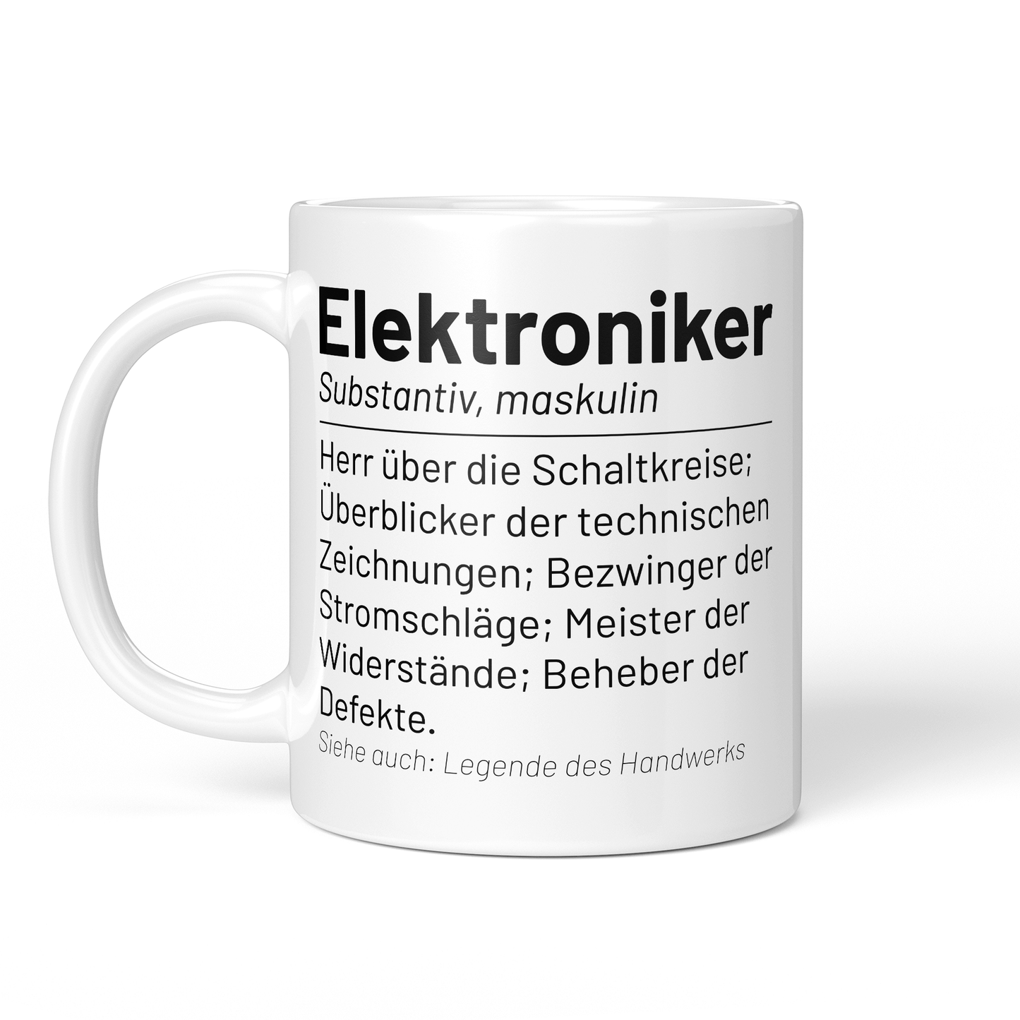 CupHaven® Elektroniker Tasse - Wörterbuch "Elektroniker" - Geschenk für Elektroniker und Elektronikerinnen