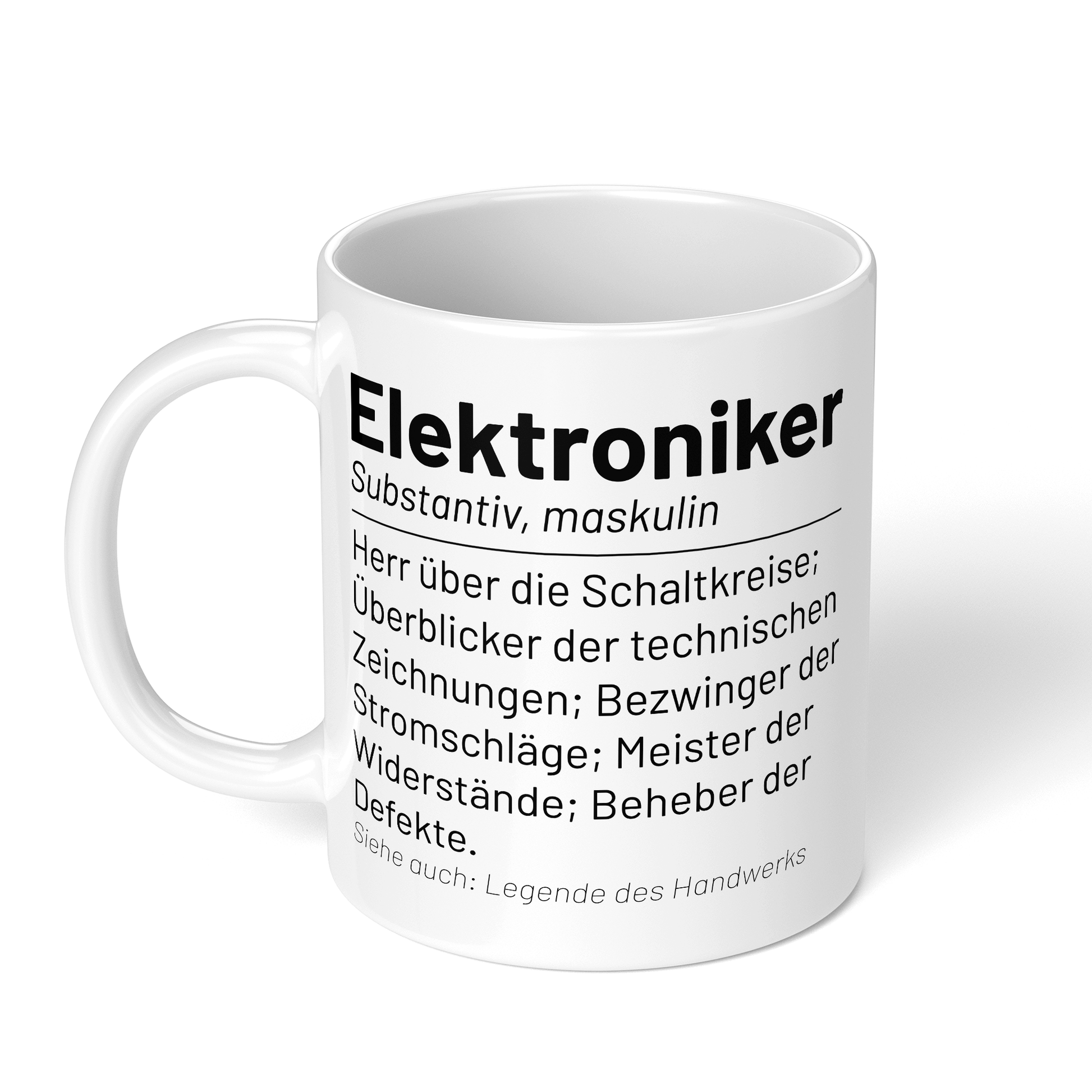 CupHaven® Elektroniker Tasse - Wörterbuch "Elektroniker" - Geschenk für Elektroniker und Elektronikerinnen
