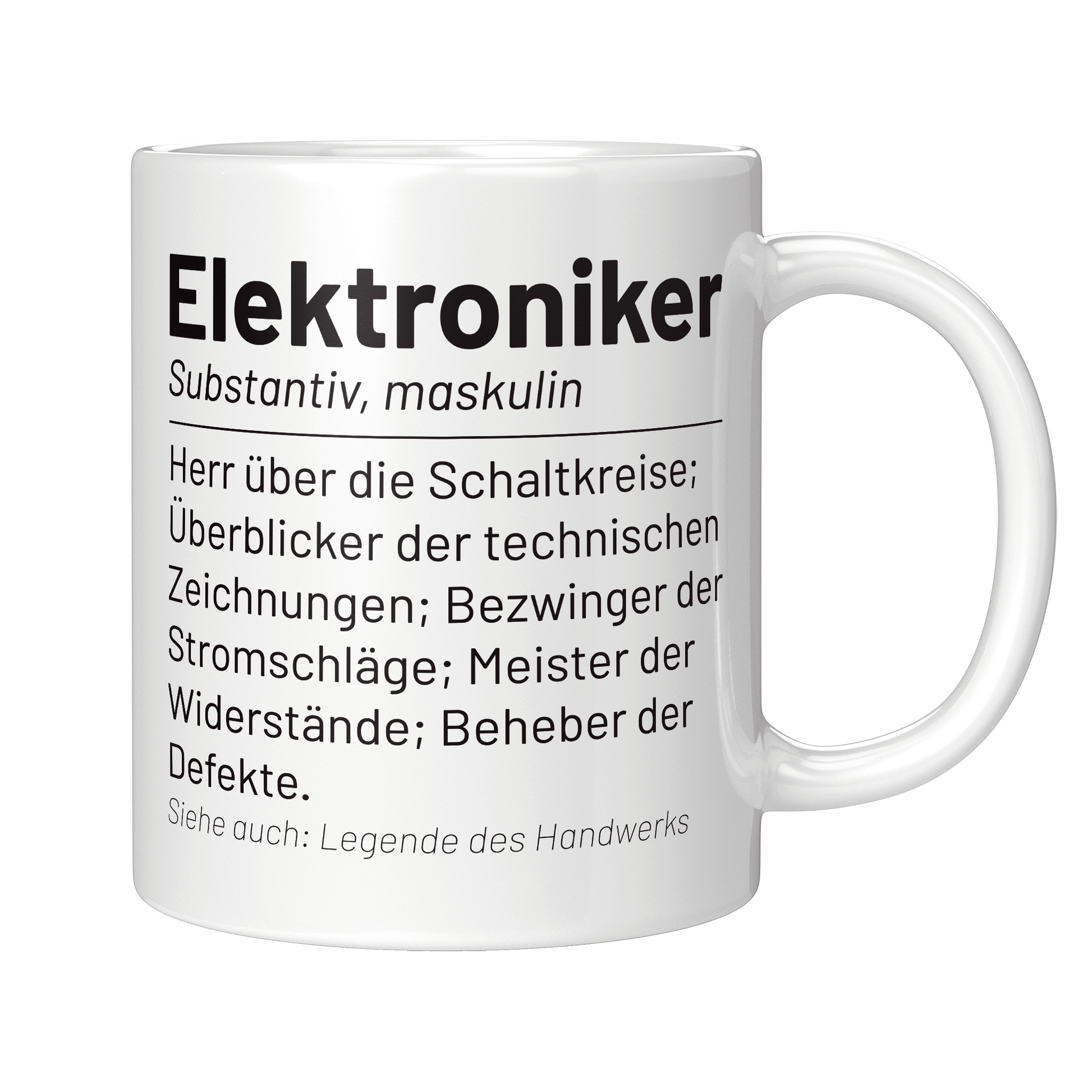 Elektroniker Tasse - Wörterbuch "Elektroniker" (Elektronikerin, Geschenk)