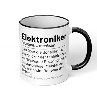 CupHaven® Elektroniker Tasse - Wörterbuch "Elektroniker" - Geschenk für Elektroniker und Elektronikerinnen