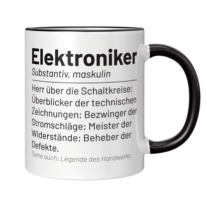 Elektroniker Tasse - Wörterbuch "Elektroniker" (Elektronikerin, Geschenk)
