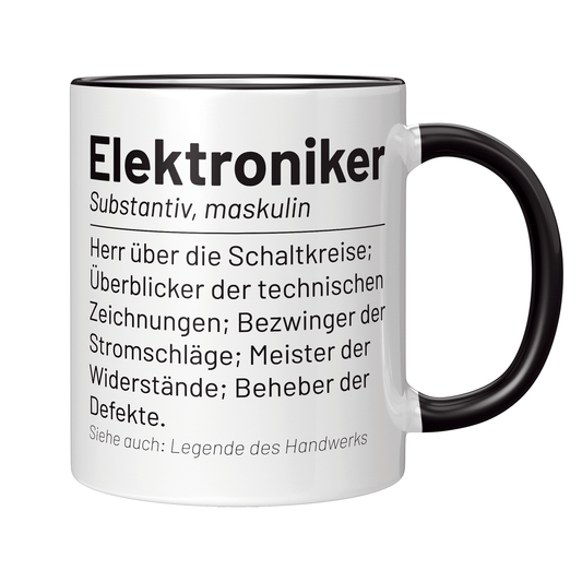 Elektroniker Tasse - Wörterbuch "Elektroniker" (Elektronikerin, Geschenk)