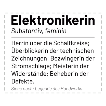 Elektroniker Tasse - Wörterbuch "Elektronikerin" (Geschenk)