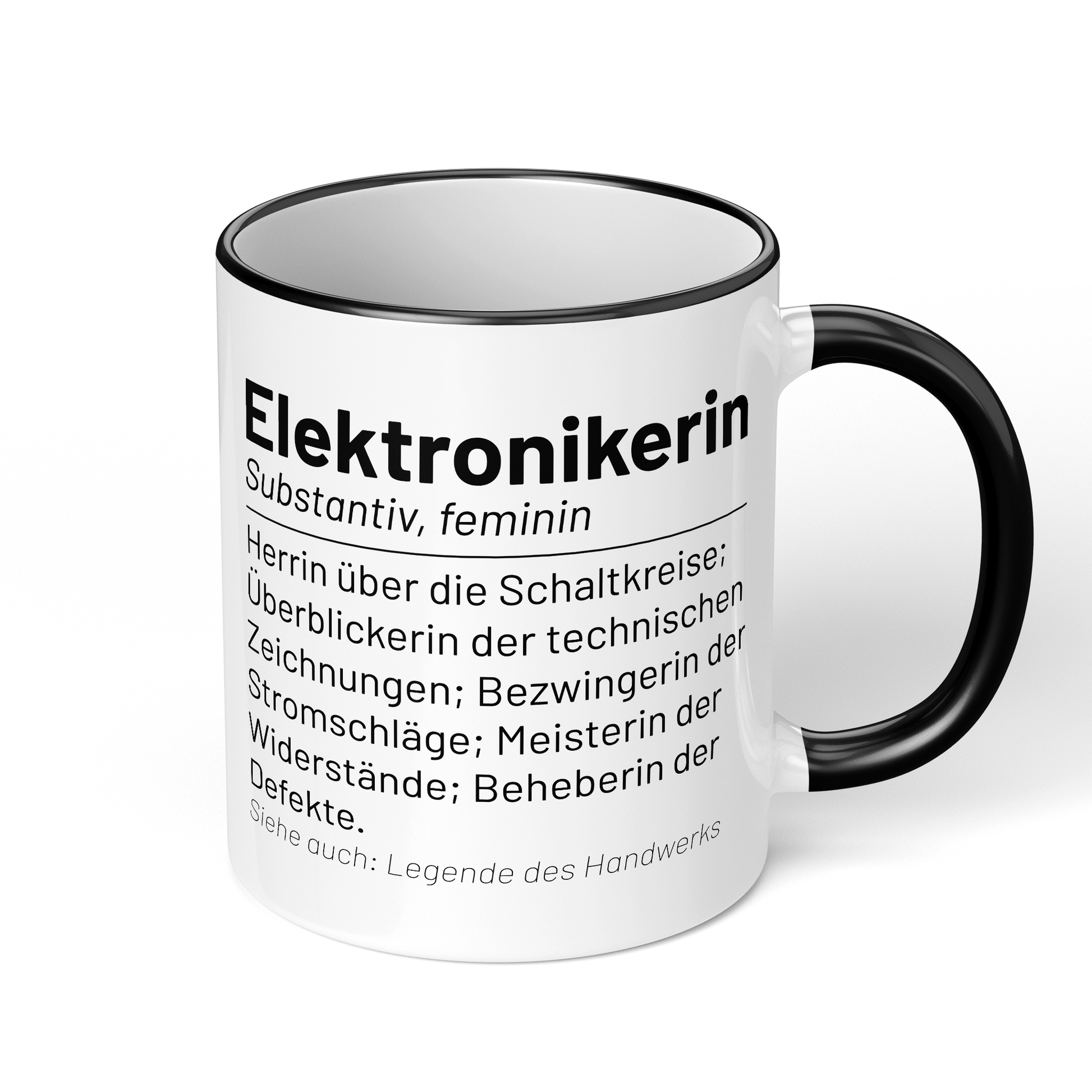 CupHaven® Elektroniker Tasse - Wörterbuch "Elektronikerin" - Geschenk für Elektroniker und Elektronikerinnen