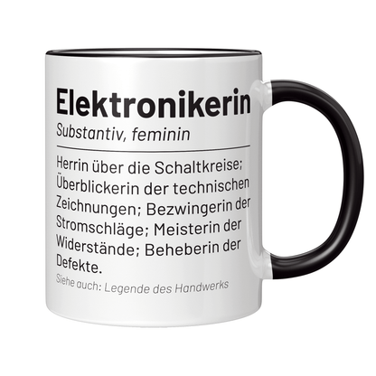 Elektroniker Tasse - Wörterbuch "Elektronikerin" (Geschenk)