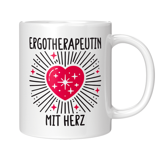 Ergotherapie Tasse - Ergotherapeutin mit Herz (Ergotherapeut, Geschenk)