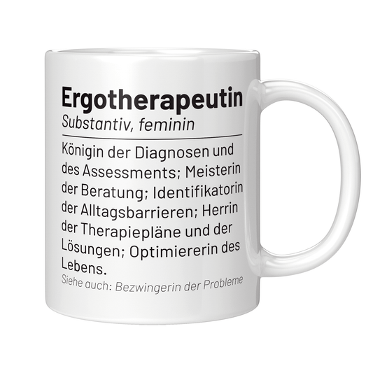 Ergotherapie Tasse - Wörterbuch "Ergotherapeutin" (Ergotherapeut, Geschenk)