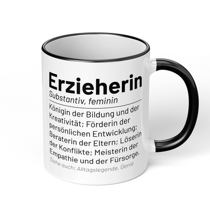 CupHaven® Erzieher Tasse - Wörterbuch "Erzieherin" - Geschenk für Erzieher und Erzieherinnen