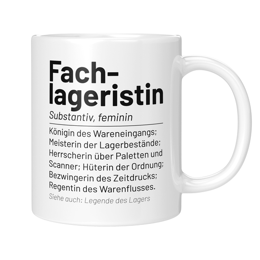 CupHaven® Fachlagerist Tasse - Wörterbuch "Fachlageristin" - Geschenk für Fachlageristen und Fachlageristinnen