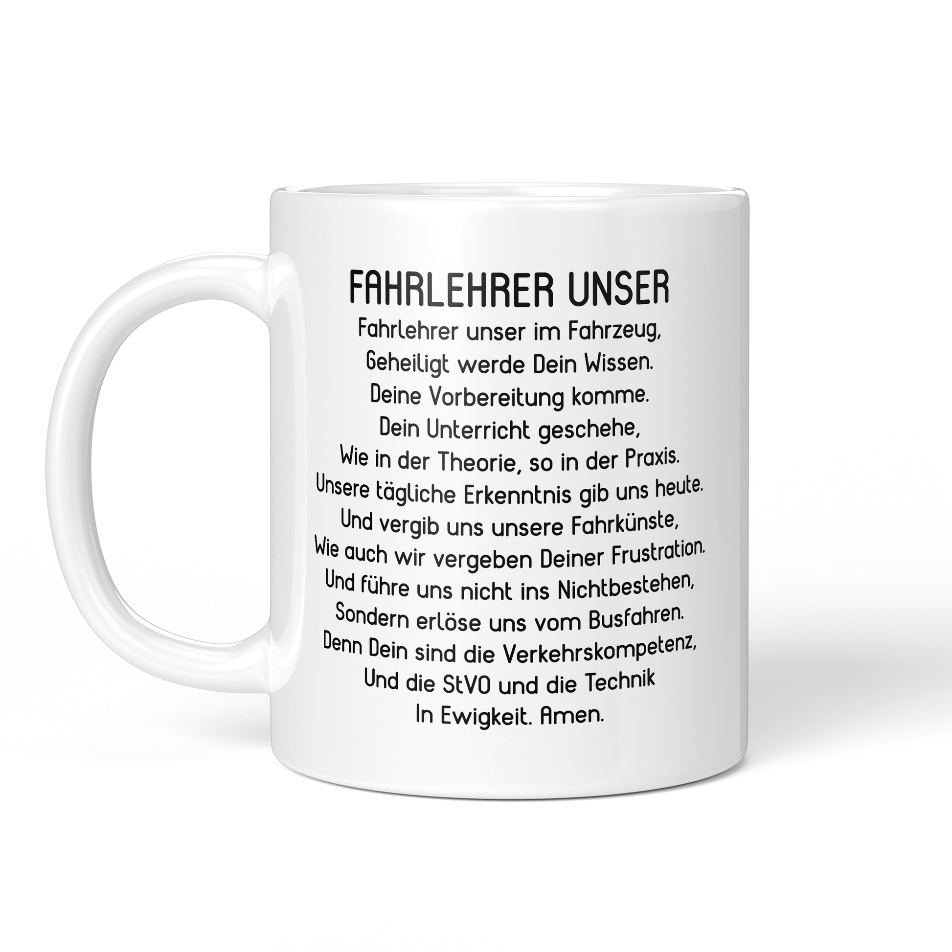 CupHaven® Fahrlehrer Tasse - "Fahrlehrer Unser"-Gebet - Geschenk für Fahrlehrer und Fahrlehrerinnen