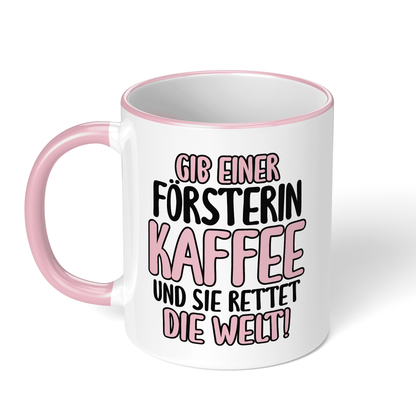 CupHaven® Förster Tasse - Gib einer Försterin Kaffee und sie rettet die Welt! - Geschenk für Försterinnen