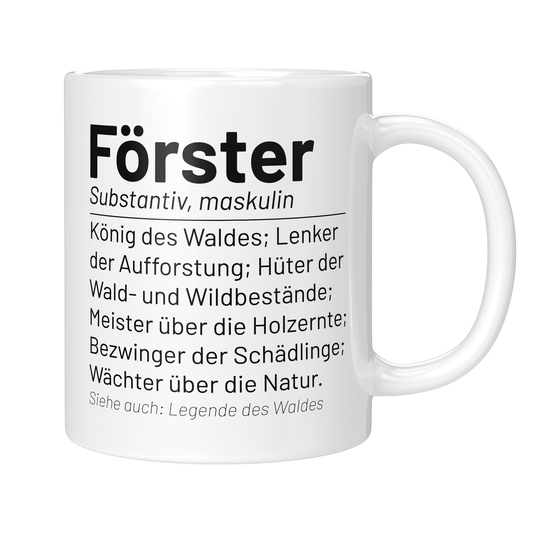CupHaven® Förster Tasse - Wörterbuch "Förster" - Geschenk für Förster