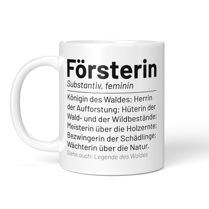 CupHaven® Förster Tasse - Wörterbuch "Försterin" - Geschenk für Försterinnen