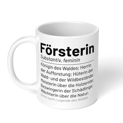 CupHaven® Förster Tasse - Wörterbuch "Försterin" - Geschenk für Försterinnen