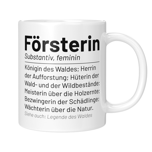CupHaven® Förster Tasse - Wörterbuch "Försterin" - Geschenk für Försterinnen