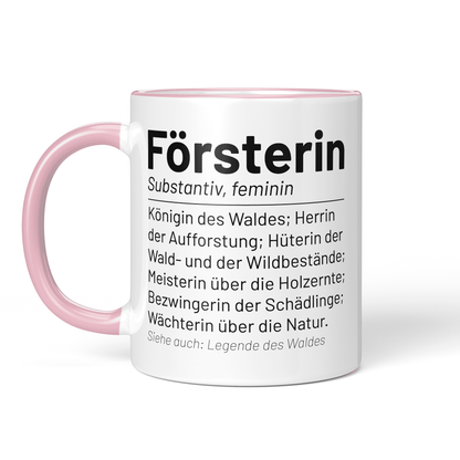 CupHaven® Förster Tasse - Wörterbuch "Försterin" - Geschenk für Försterinnen