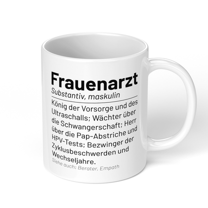 CupHaven® Frauenarzt Tasse - Wörterbuch "Frauenarzt" - Geschenk für Frauenärzte, Gynäkologen und die Gynäkologie