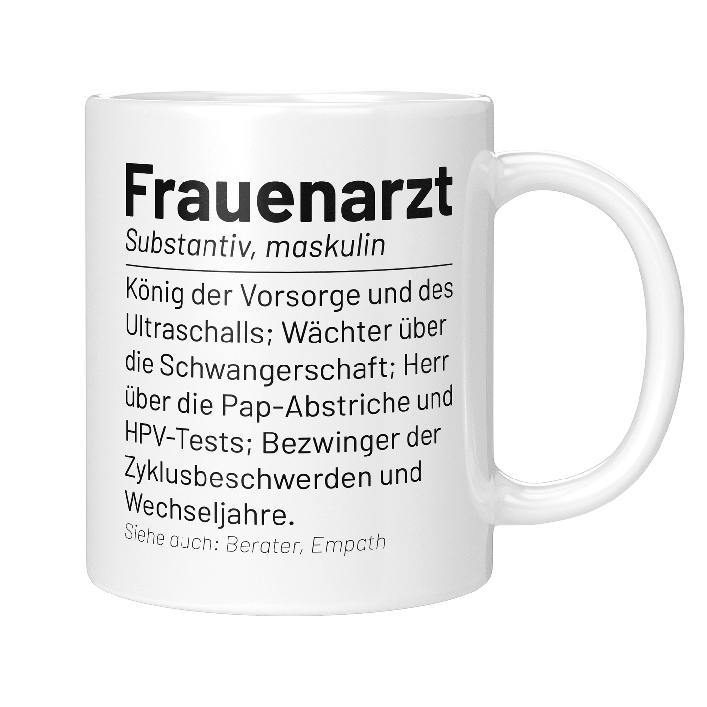 CupHaven® Frauenarzt Tasse - Wörterbuch "Frauenarzt" - Geschenk für Frauenärzte, Gynäkologen und die Gynäkologie