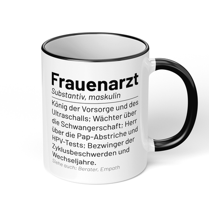 CupHaven® Frauenarzt Tasse - Wörterbuch "Frauenarzt" - Geschenk für Frauenärzte, Gynäkologen und die Gynäkologie