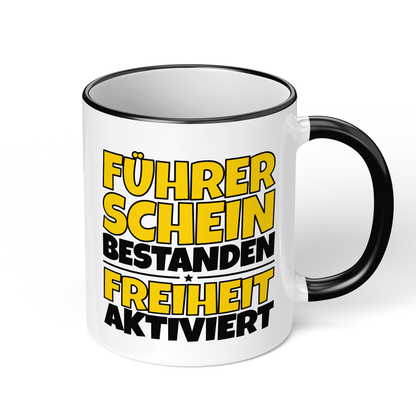 CupHaven® Führerschein Bestanden Tasse - Führerschein bestanden - Freiheit aktiviert - Geschenk zur bestandenen Fahrprüfung