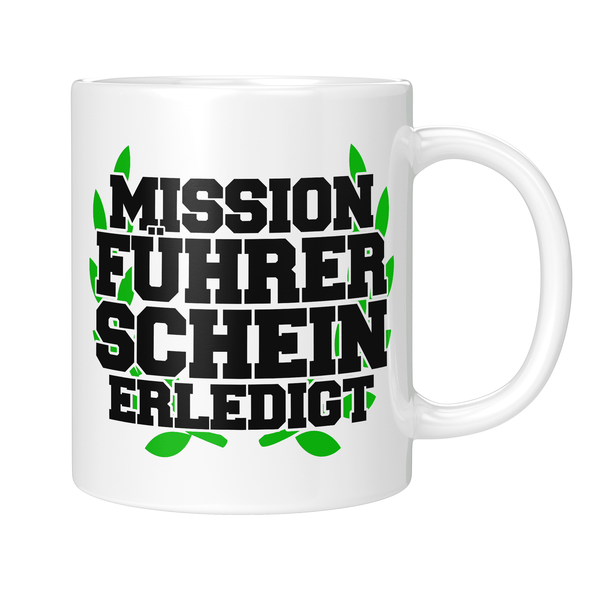 CupHaven® Führerschein Bestanden Tasse - Mission "Führerschein" erledigt - Geschenk zur bestandenen Fahrprüfung