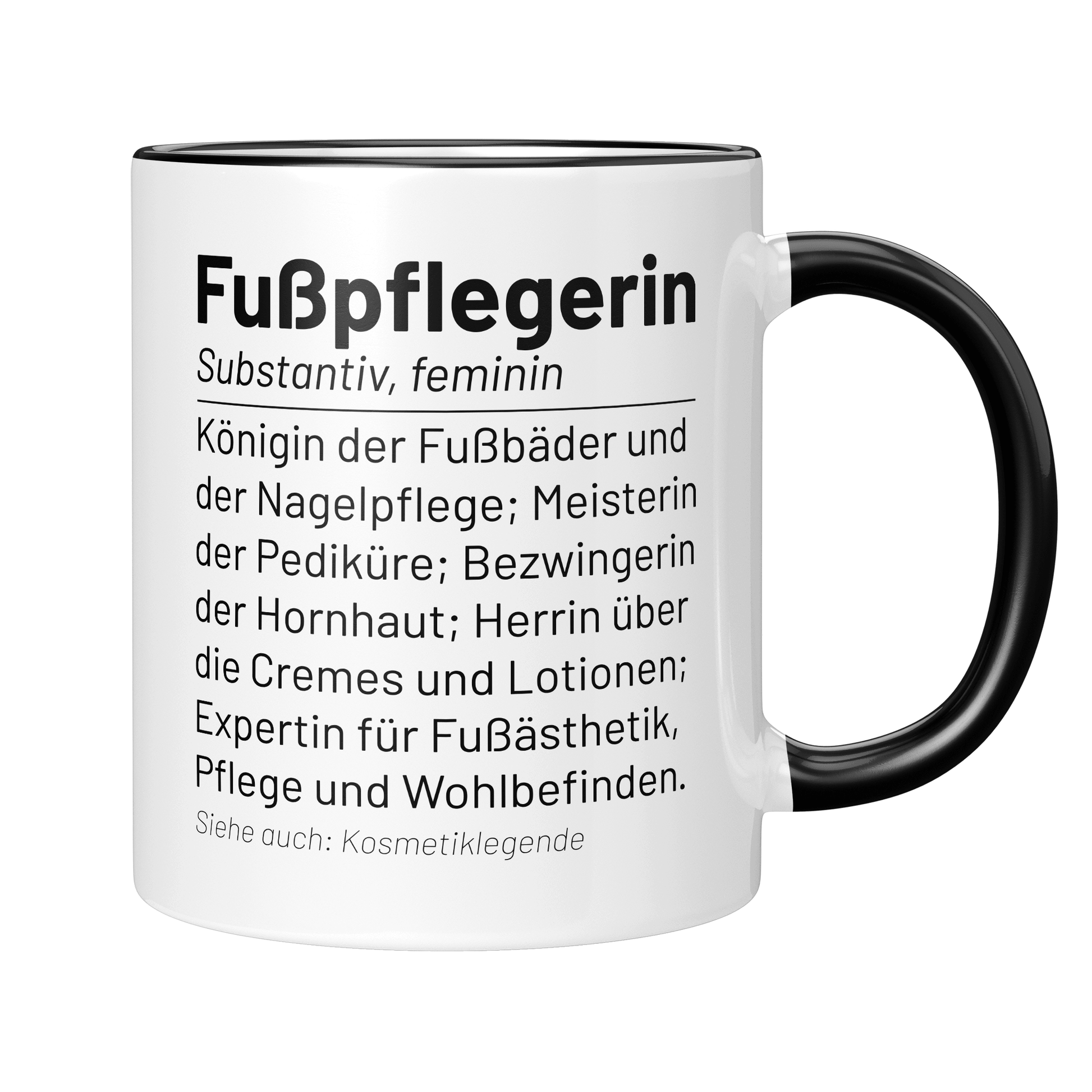 CupHaven® Fußpflegerin Tasse - Wörterbuch "Fußpflegerin" - Geschenk für kosmetische Fußpflegerinnen