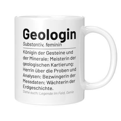 CupHaven® Geologie Tasse - Wörterbuch "Geologin" - Geschenk für Geologen und Geologinnen