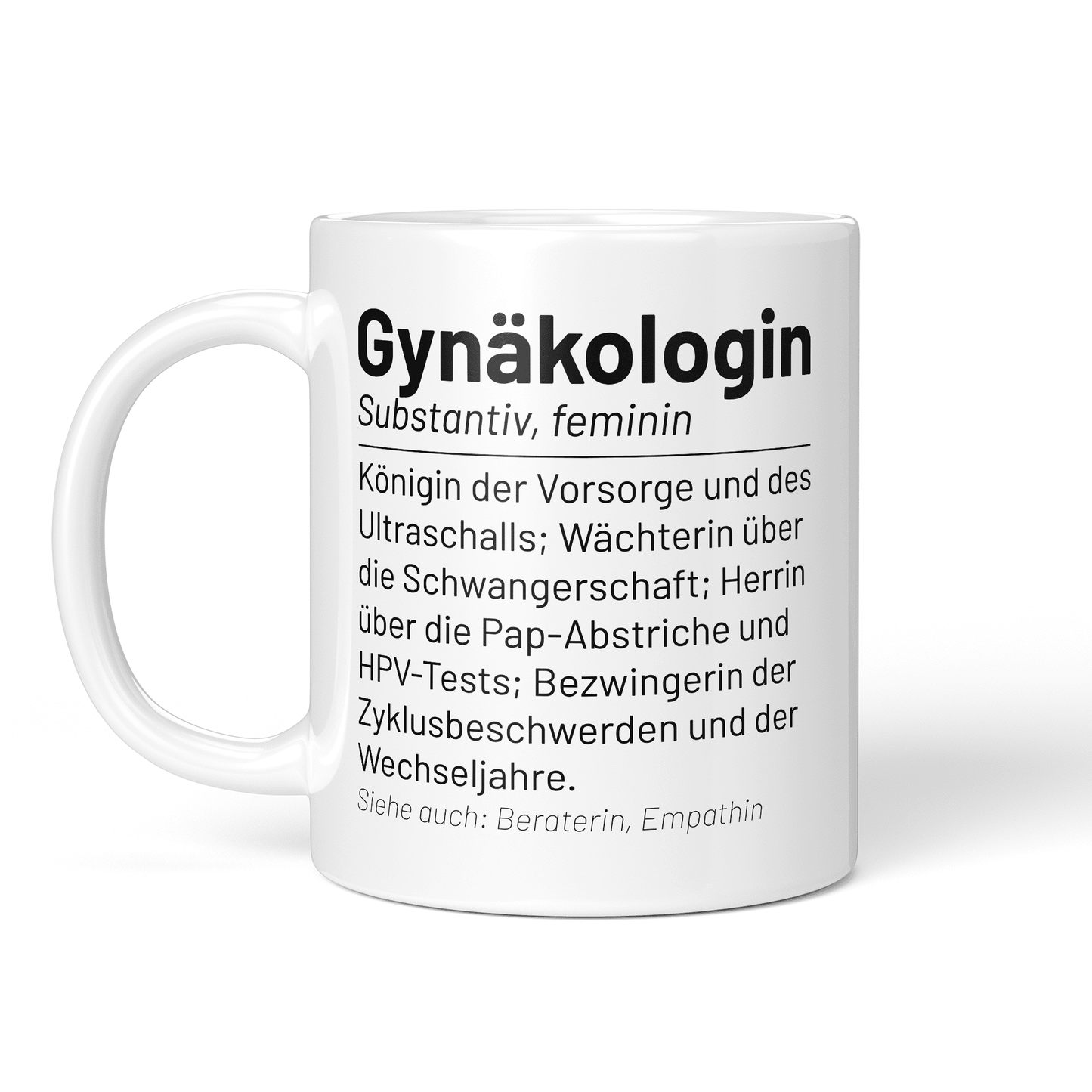 CupHaven® Gynäkologie Tasse - Wörterbuch "Gynäkologin" - Geschenk für Gynäkologen, Gynäkologinnen und Frauenärzte