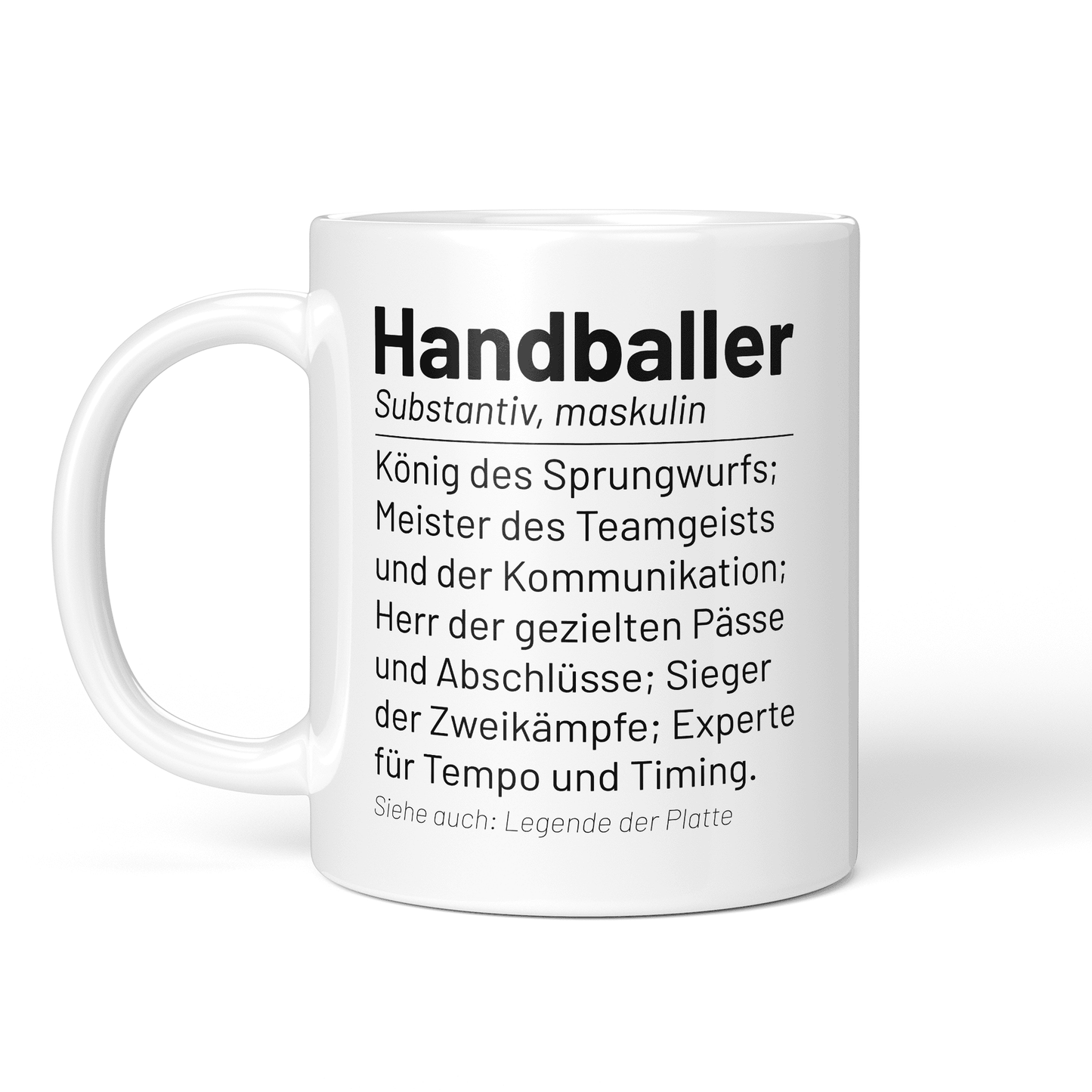 CupHaven® Handball Tasse - Wörterbuch "Handballer" - Geschenk für Handballer und Handballerinnen