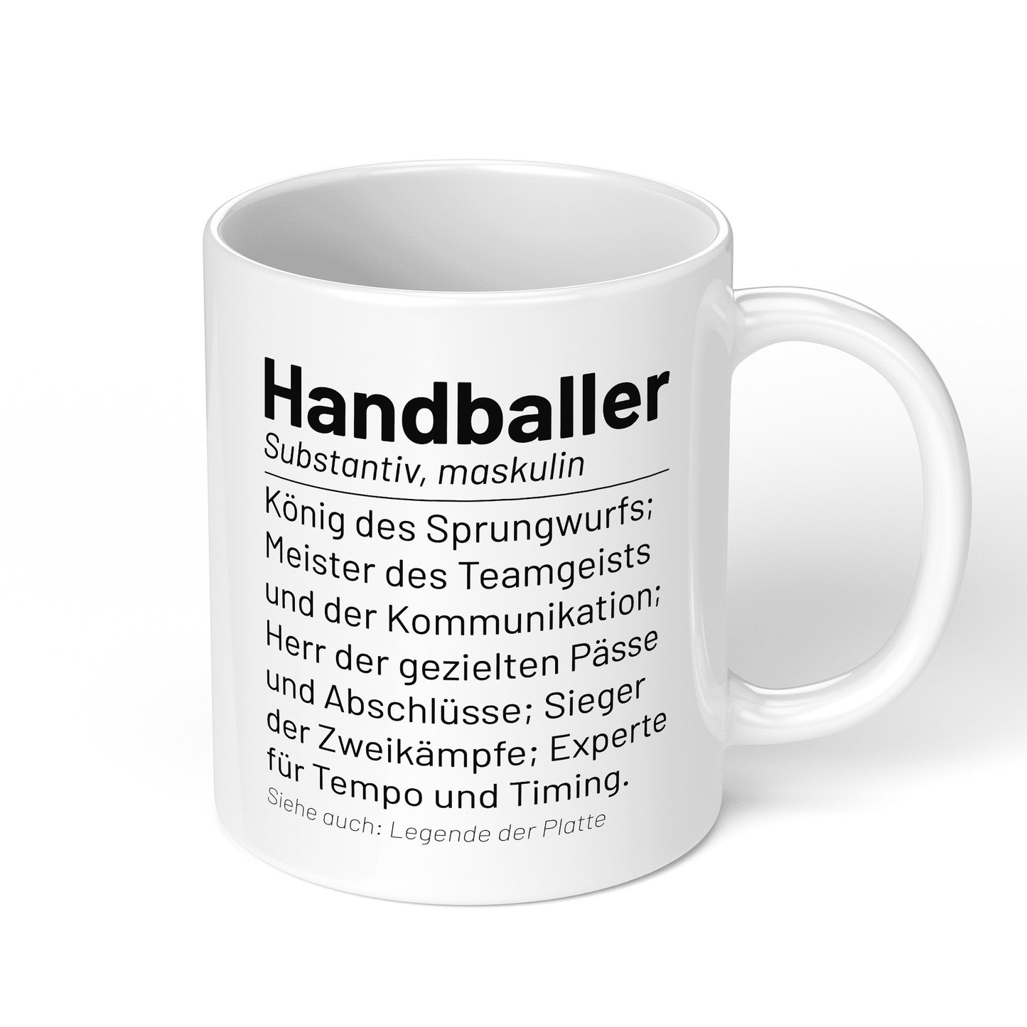 CupHaven® Handball Tasse - Wörterbuch "Handballer" - Geschenk für Handballer und Handballerinnen