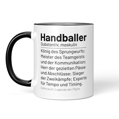 CupHaven® Handball Tasse - Wörterbuch "Handballer" - Geschenk für Handballer und Handballerinnen