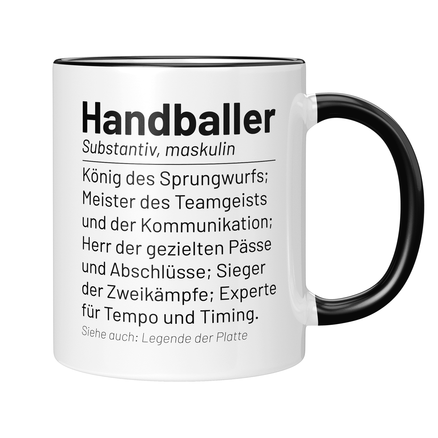 CupHaven® Handball Tasse - Wörterbuch "Handballer" - Geschenk für Handballer und Handballerinnen