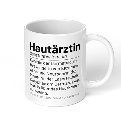 CupHaven® Hautarzt Tasse - Wörterbuch "Hautärztin" - Geschenk für Hautärzte und Hautärztinnen