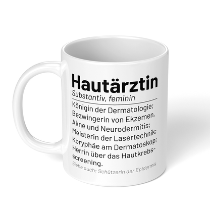 CupHaven® Hautarzt Tasse - Wörterbuch "Hautärztin" - Geschenk für Hautärzte und Hautärztinnen