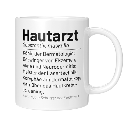 CupHaven® Hautarzt Tasse - Wörterbuch "Hautarzt" - Geschenk für Hautärzte und Hautärztinnen