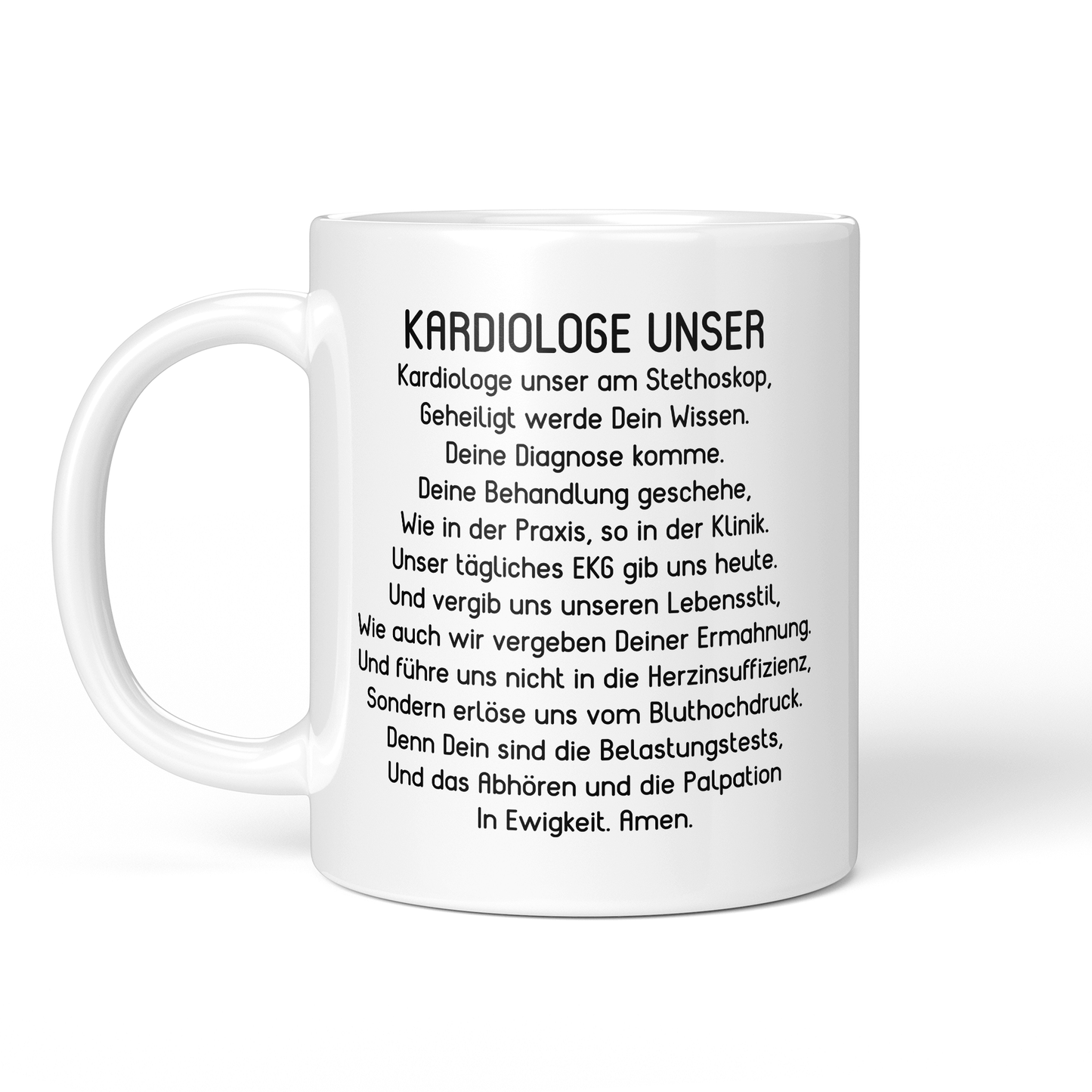 CupHaven® Kardiologie Tasse - "Kardiologe Unser"-Gebet - Geschenk für Kardiologen und Kardiologinnen