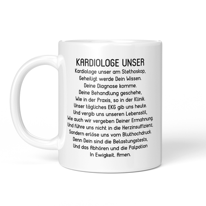CupHaven® Kardiologie Tasse - "Kardiologe Unser"-Gebet - Geschenk für Kardiologen und Kardiologinnen