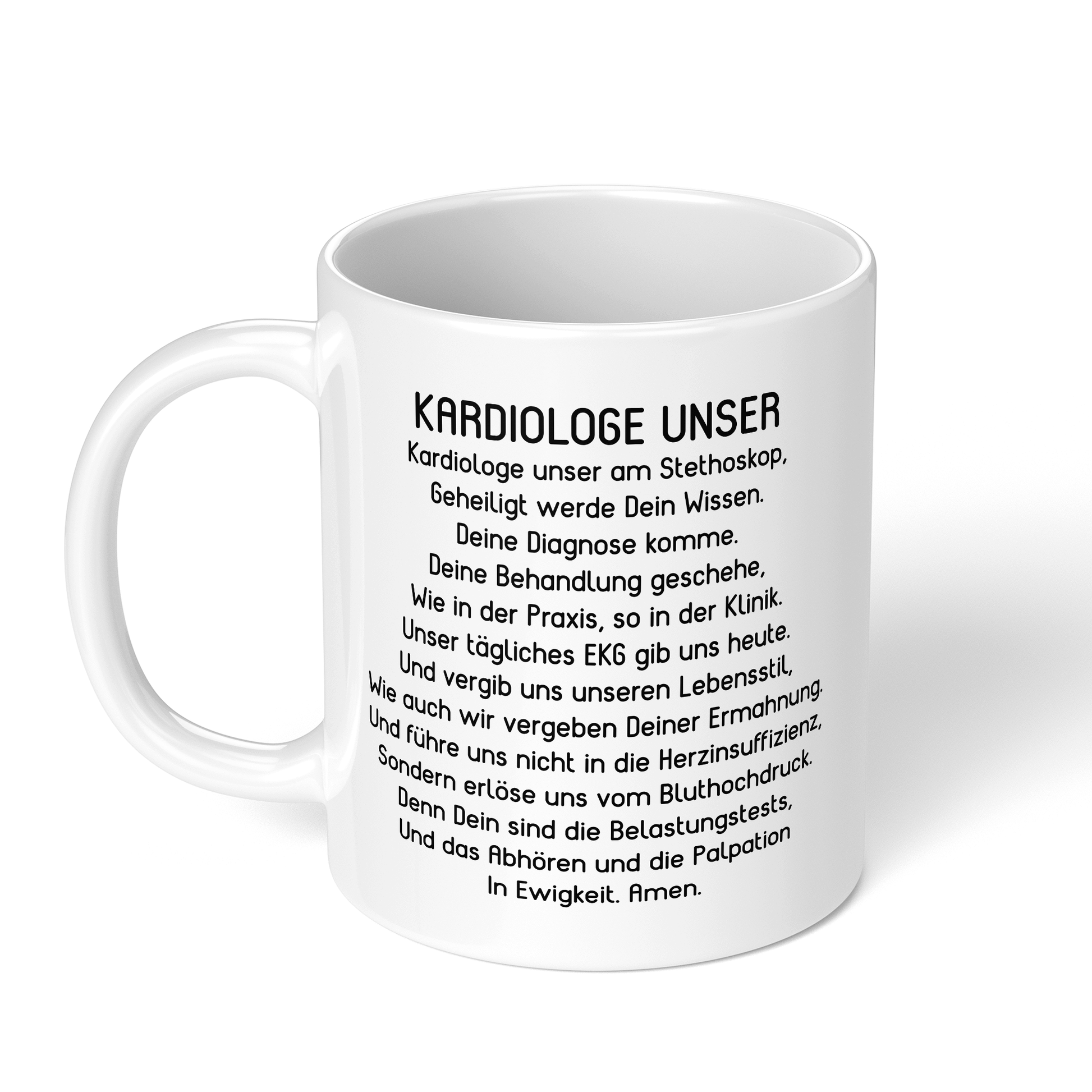 CupHaven® Kardiologie Tasse - "Kardiologe Unser"-Gebet - Geschenk für Kardiologen und Kardiologinnen
