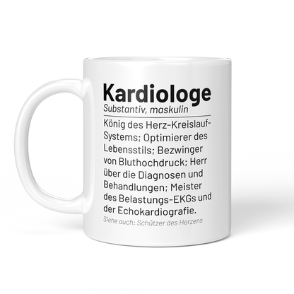CupHaven® Kardiologie Tasse - Wörterbuch "Kardiologe" - Geschenk für Kardiologen und Kardiologinnen