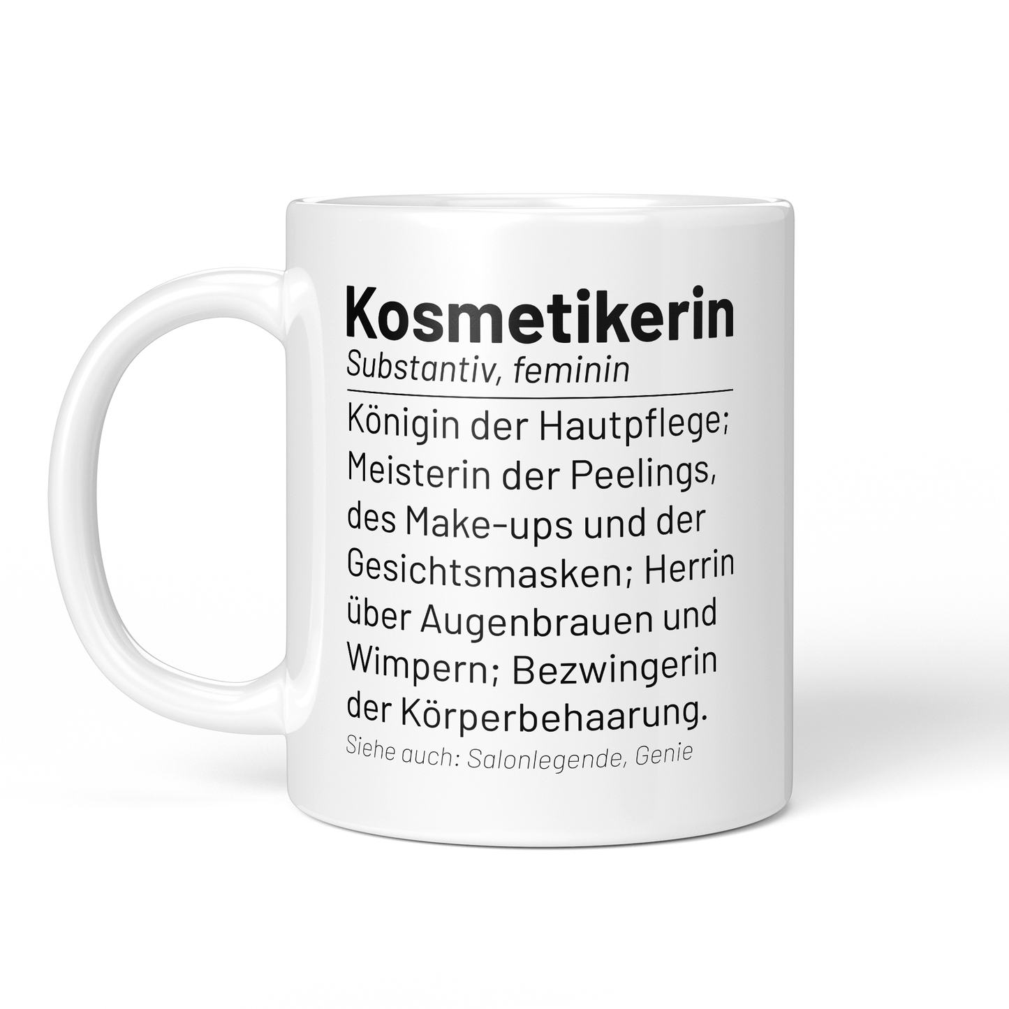 CupHaven® Kosmetikerin Tasse - Wörterbuch "Kosmetikerin" - Geschenk für Kosmetikerinnen und Kosmetiker