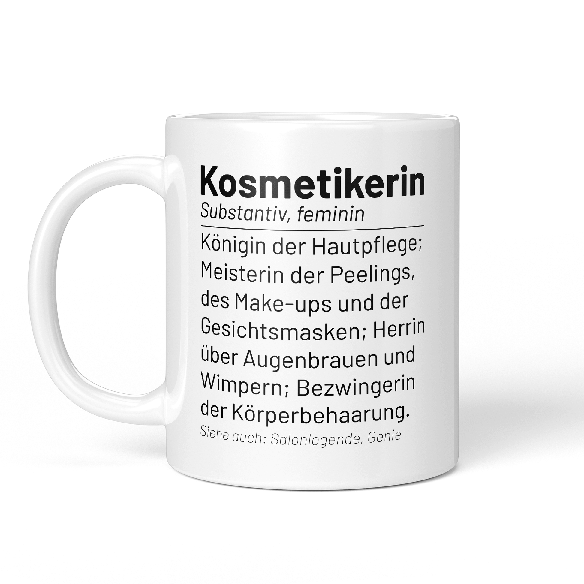 CupHaven® Kosmetikerin Tasse - Wörterbuch "Kosmetikerin" - Geschenk für Kosmetikerinnen und Kosmetiker