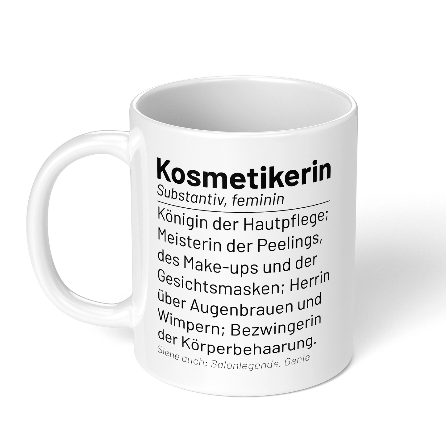 CupHaven® Kosmetikerin Tasse - Wörterbuch "Kosmetikerin" - Geschenk für Kosmetikerinnen und Kosmetiker