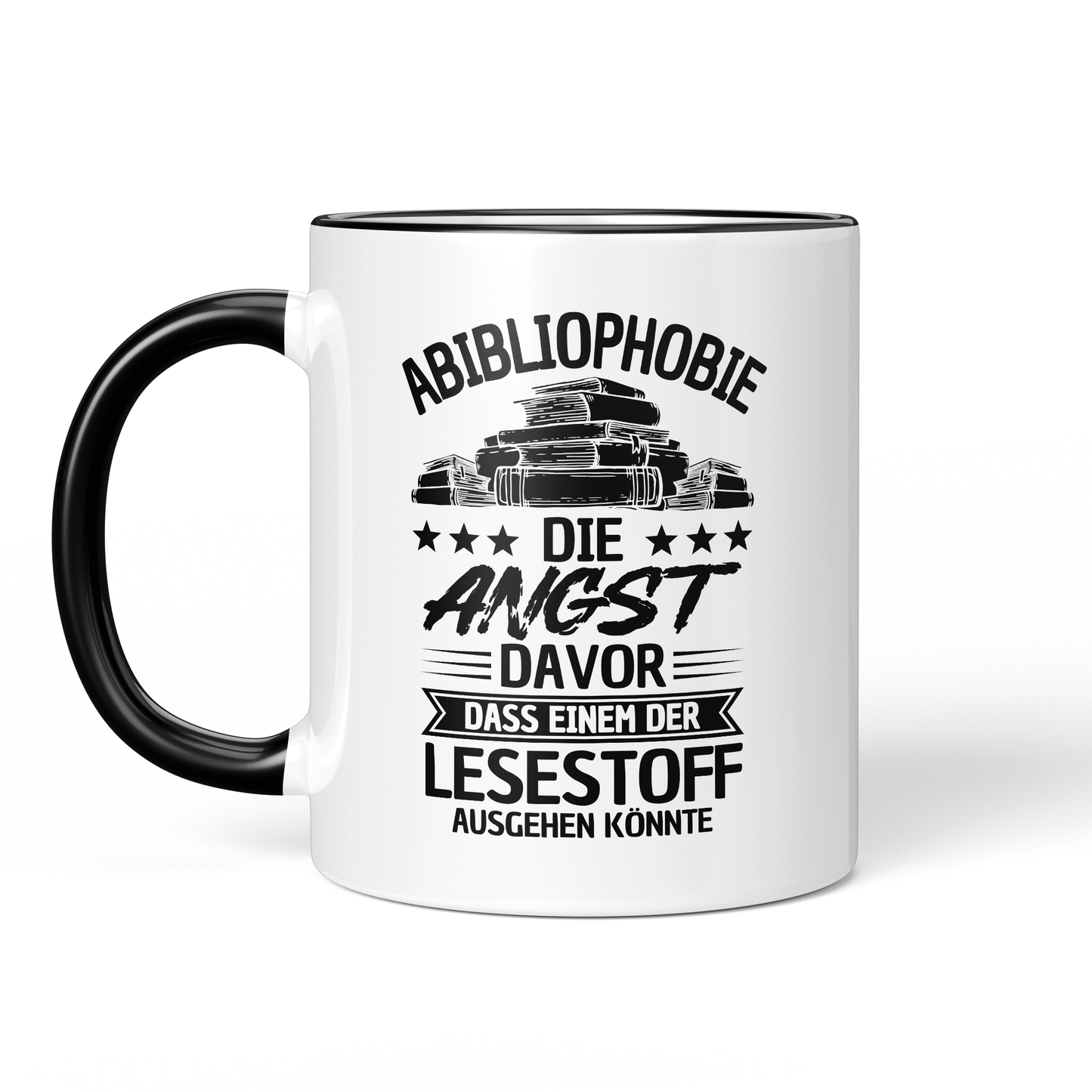 CupHaven® Lesen Tasse - Abibliophobie - Geschenk für Leseratten und Bücherwürmer