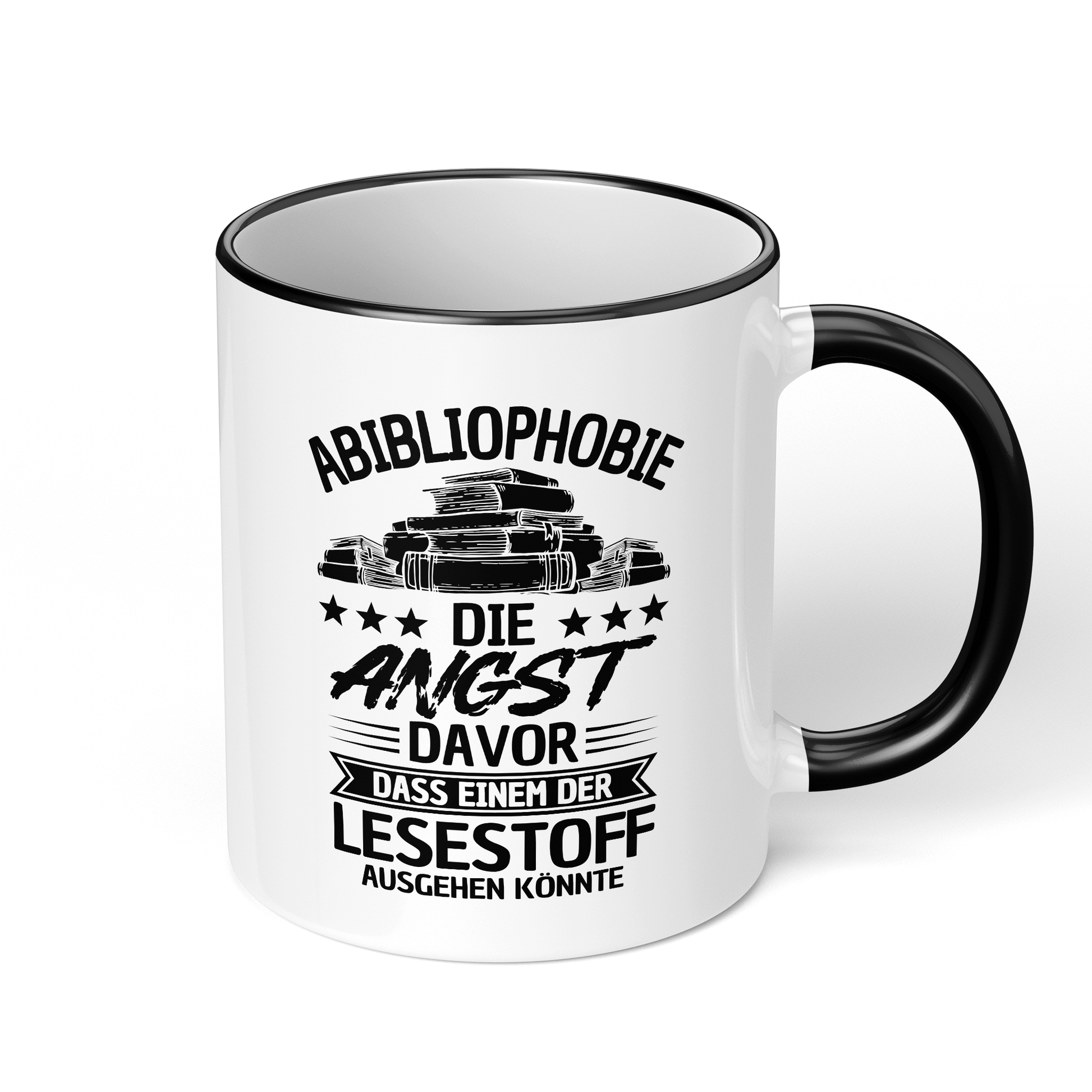 CupHaven® Lesen Tasse - Abibliophobie - Geschenk für Leseratten und Bücherwürmer