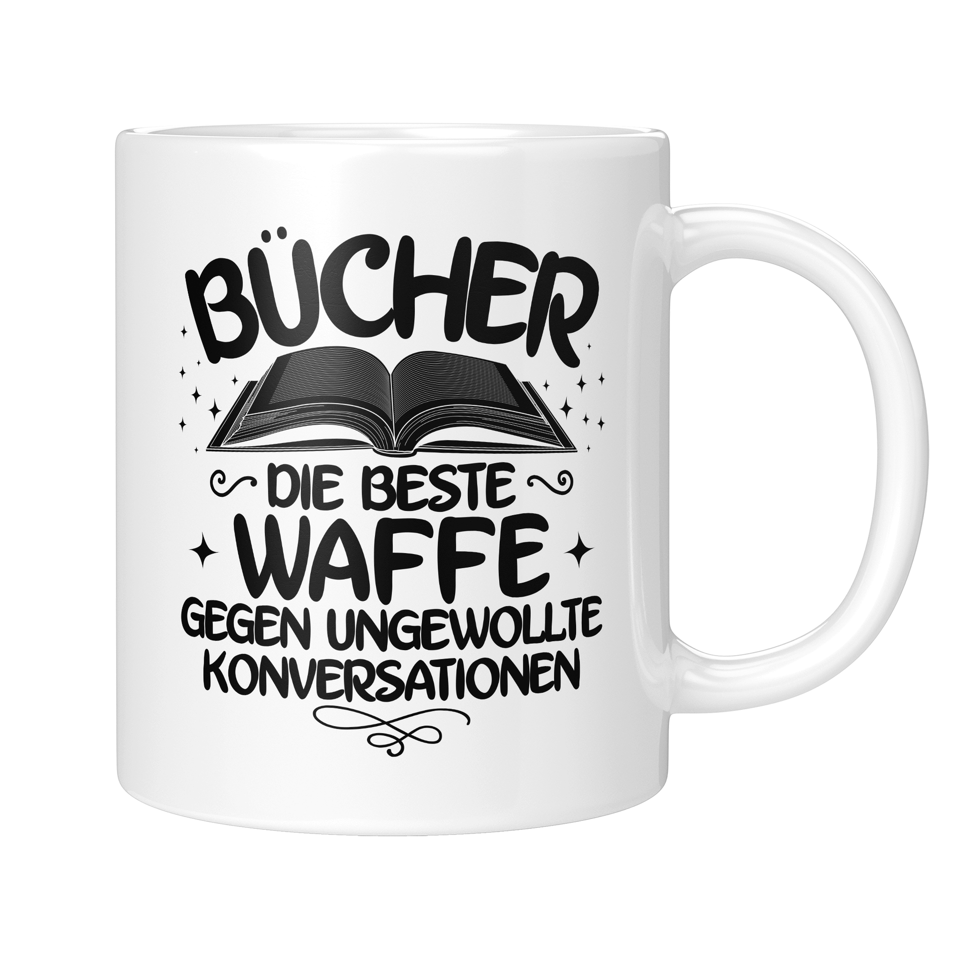 Lesen Tasse - Ungewollte Konversationen (Bücherwurm, Leseratte, Leser, Geschenk)