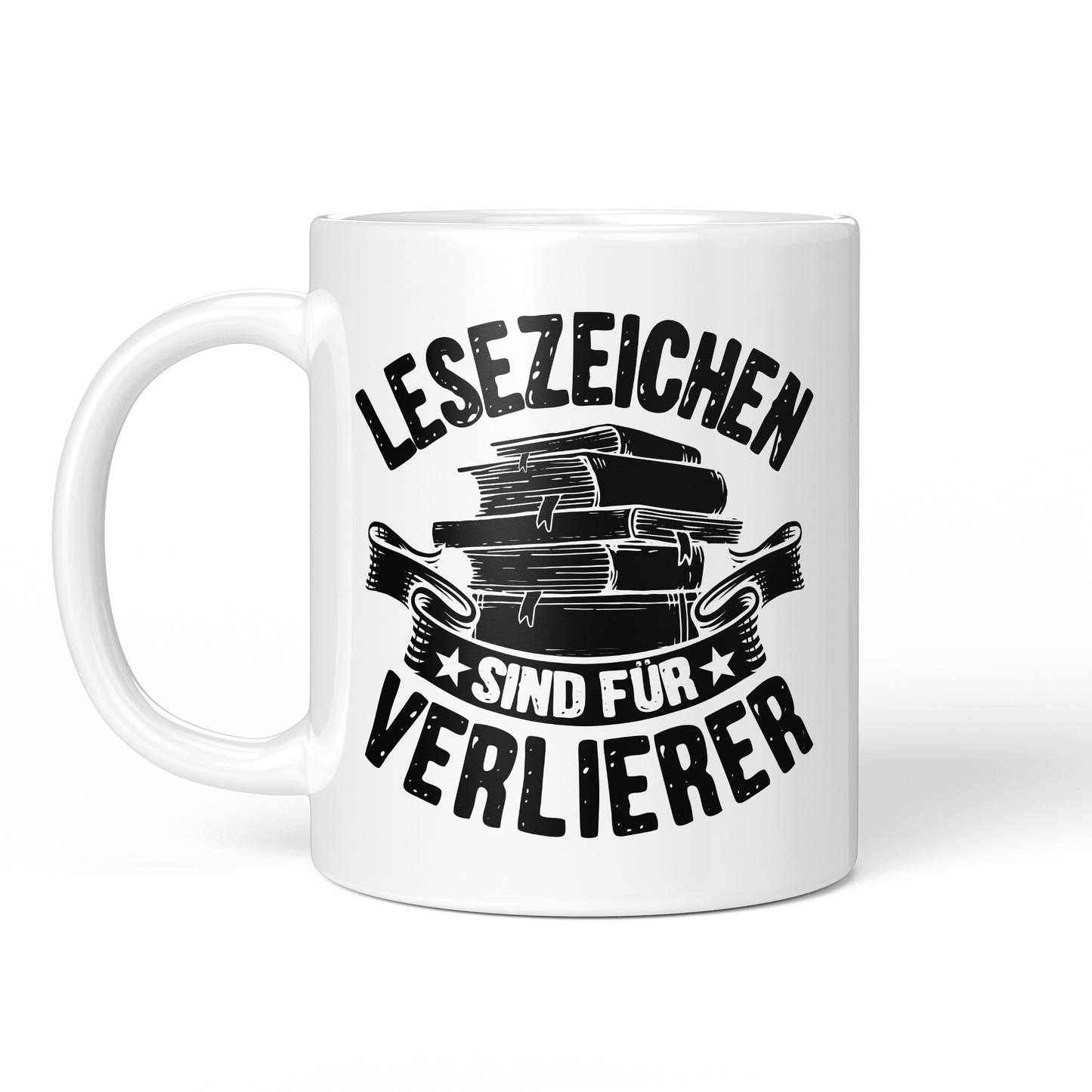 CupHaven® Lesen Tasse - Lesezeichen sind für Verlierer - Geschenk für Leseratten und Bücherwürmer