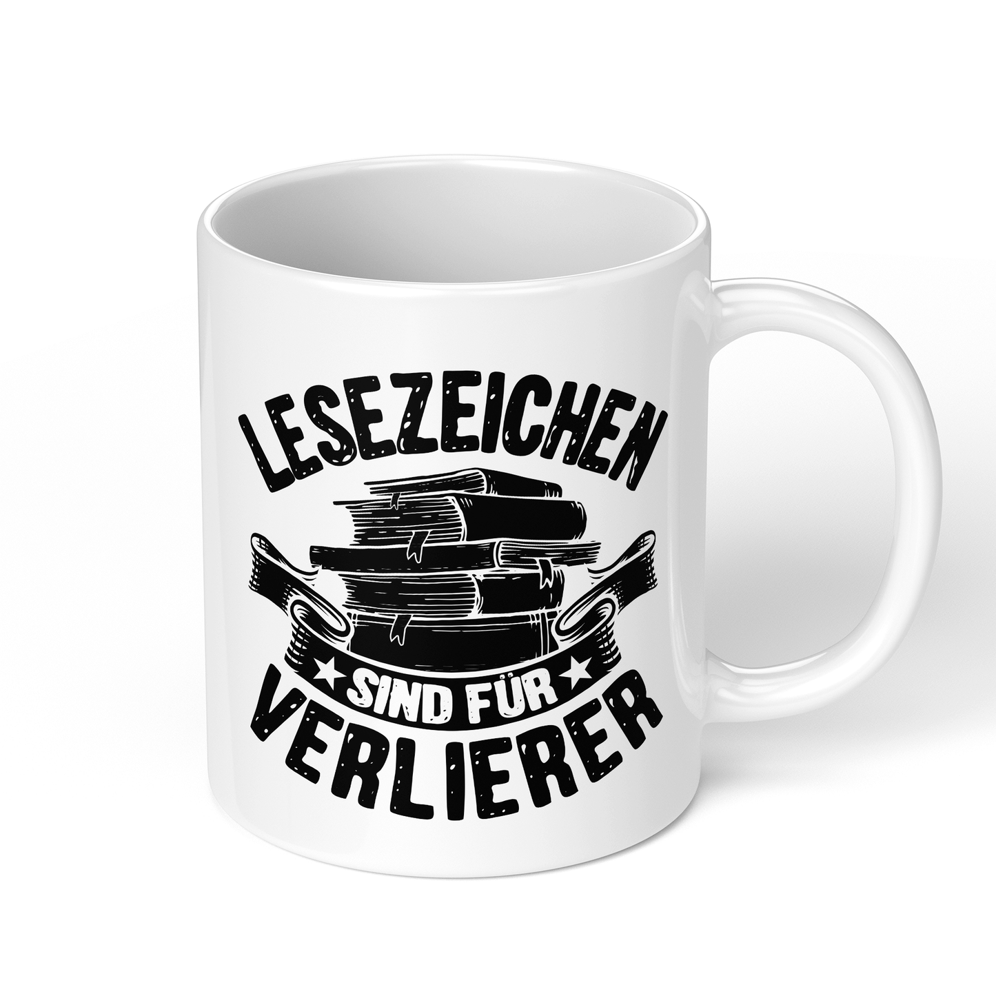 CupHaven® Lesen Tasse - Lesezeichen sind für Verlierer - Geschenk für Leseratten und Bücherwürmer